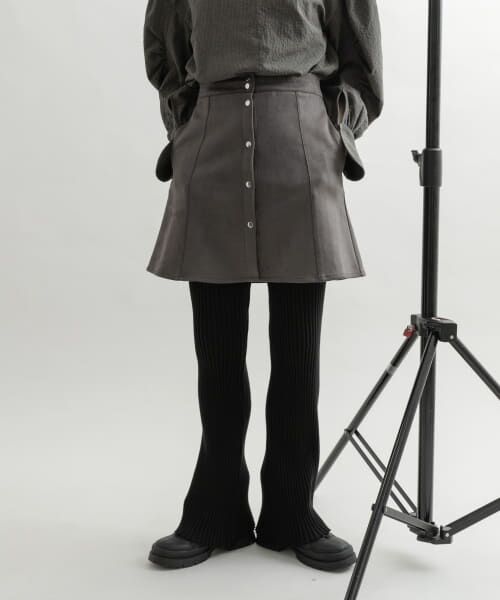 ＊＊KBF / ケービーエフ スカート | リブパンツSETミニスカート（CCL×BLACK）
