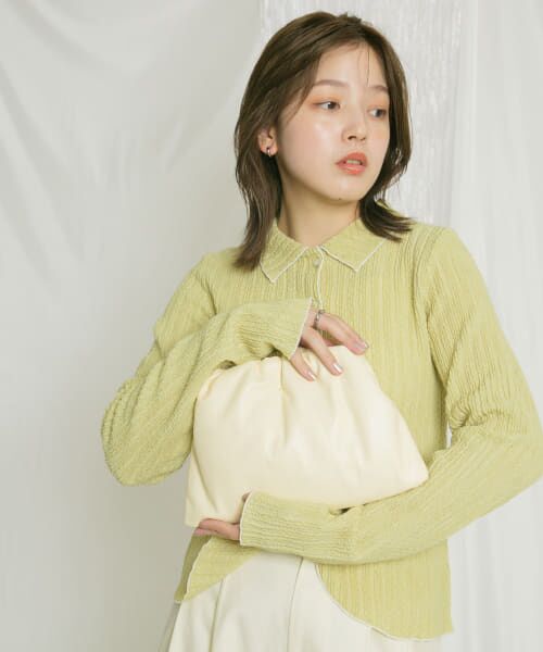 ＊＊KBF / ケービーエフ ハンドバッグ | ボールチェーンギャザーBAG（YELLOW）