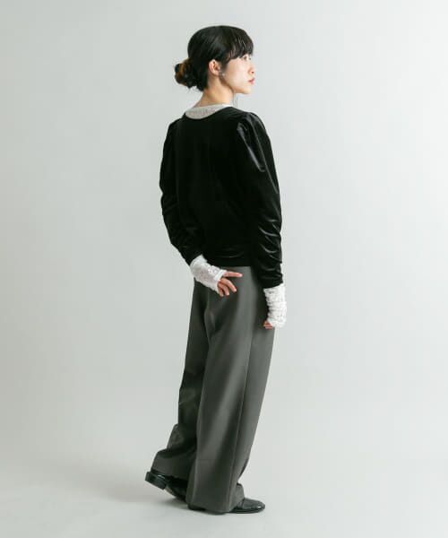 セール】 パフスリーブ2WAYベロアトップス （Tシャツ）｜＊＊KBF