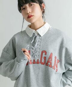 レースアップロゴスウェット