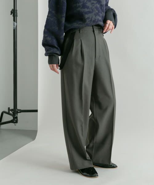 ＊＊KBF / ケービーエフ その他パンツ | ハイウエストサスペンダーパンツ（CHARCOAL）