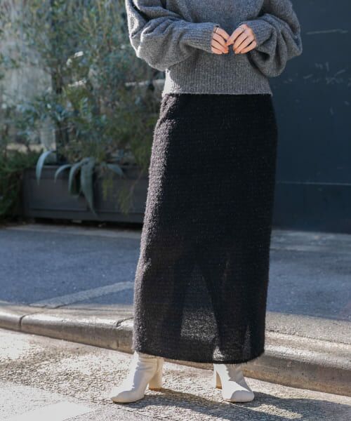 ＊＊KBF / ケービーエフ スカート | ラメフェザースカート（BLACK）