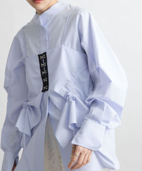 ＊＊KBF / ケービーエフ シャツ・ブラウス | ホックビスチェSETブラウス（L.BLUE）