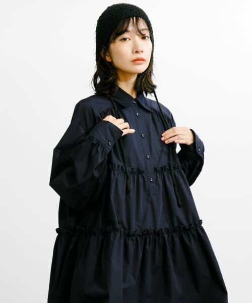 ＊＊KBF / ケービーエフ ワンピース | ティアードバルーンミニワンピース（D.NAVY）