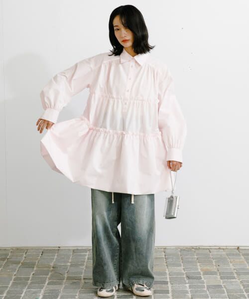 ＊＊KBF / ケービーエフ ワンピース | ティアードバルーンミニワンピース（PINK）