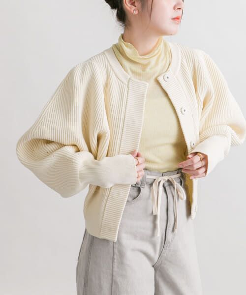 ＊＊KBF / ケービーエフ カーディガン・ボレロ | フォルムニットカーディガン（IVORY）