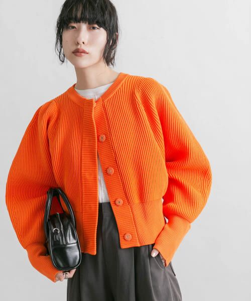 ＊＊KBF / ケービーエフ カーディガン・ボレロ | フォルムニットカーディガン（ORANGE）
