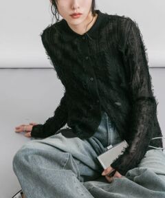 シアーフリンジニットシャツ