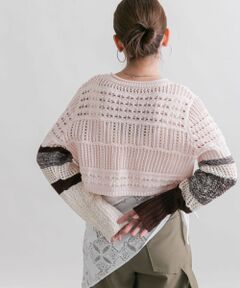 パッチワークショートカーディガン