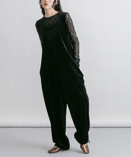 ＊＊KBF / ケービーエフ サロペット・オールインワン | 2WAYベロアオールインワン（BLACK）