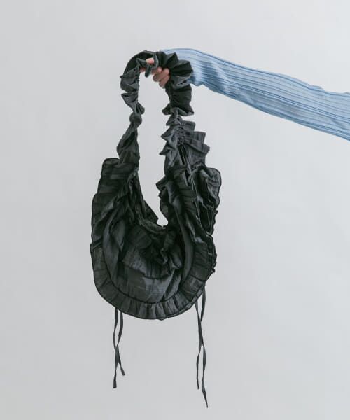 ＊＊KBF / ケービーエフ ショルダーバッグ | フリルギャザーBAG（CHARCOAL）