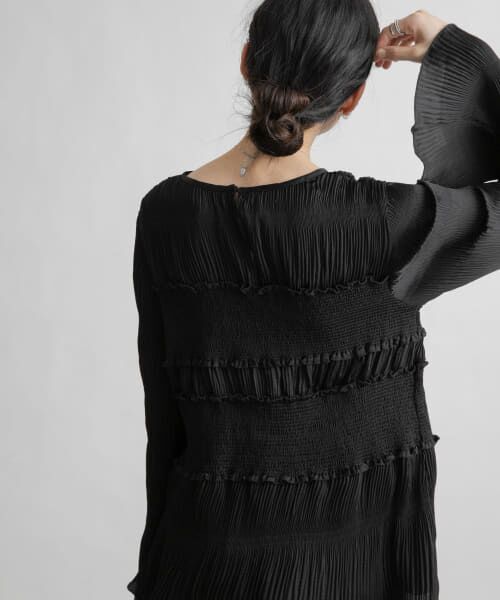 eriko katori プリーツ　ブラウス ERiKOKATORi エリコカトリ West Pleats Shirts コットン