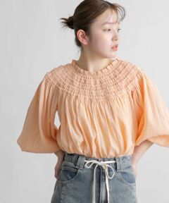 2WAYシャーリングブラウス