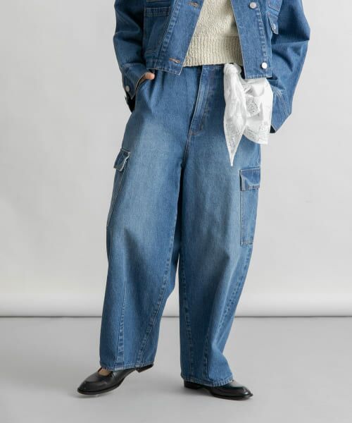 ＊＊KBF / ケービーエフ デニムパンツ | カーブカーゴデニム（BLUE）