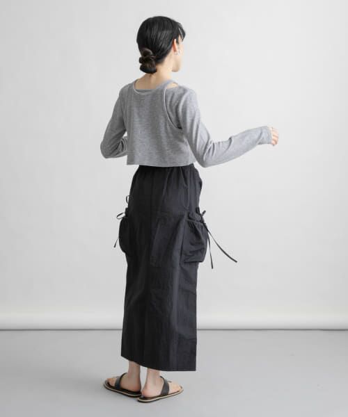 BOCSH【新品】カーゴポケットスカート　ネイビー カーゴポケットIラインスカート | 【FOREVER 21 JAPAN