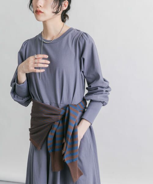 ＊＊KBF / ケービーエフ ワンピース | ボリュームカットワンピース（BLUE GRAY）