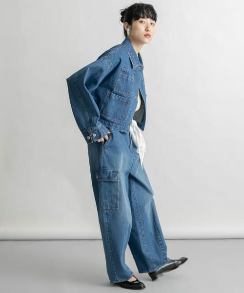 efu エフ　WIDE DENIM JACKET ワイドデニムジャケット　ブルー efu エフ WIDE DENIM JACKET ワイドデニムジャケット ブルー