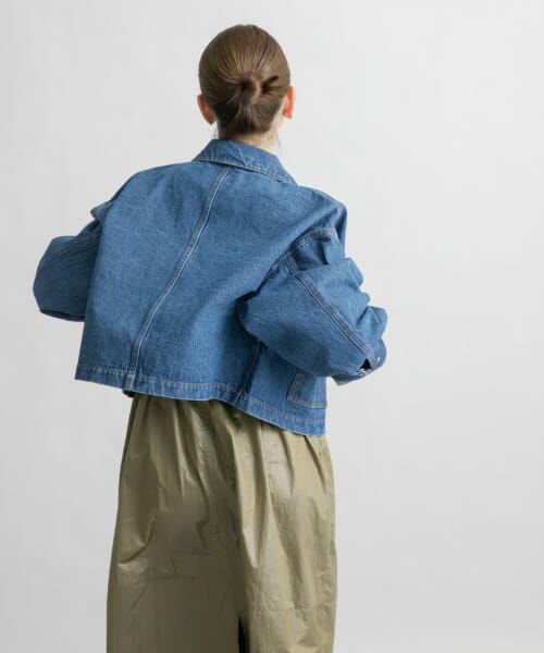 efu エフ　WIDE DENIM JACKET ワイドデニムジャケット　ブルー PiUDA Zip Custom Denim Jacket（ブルー） | PiUDA