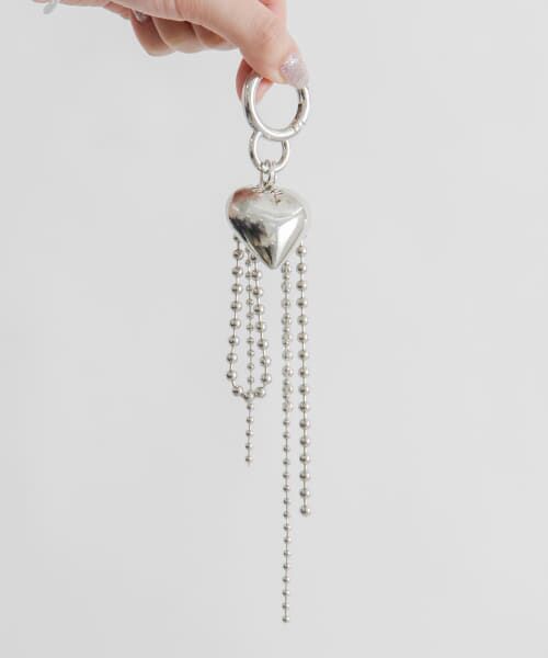 ＊＊KBF / ケービーエフ キーホルダー・ストラップ | ハート付きボールチェーンチャーム（SILVER）