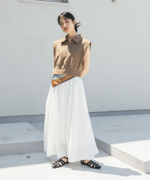 ＊＊KBF / ケービーエフ スウェット | ショルダータックZIPスウェット（BROWN）