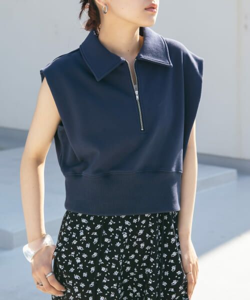 ＊＊KBF / ケービーエフ スウェット | ショルダータックZIPスウェット（NAVY）