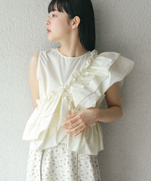 ＊＊KBF / ケービーエフ シャツ・ブラウス | マルチWAYクロスフリルブラウス（IVORY）