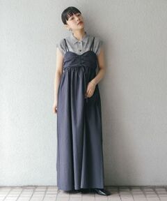 ドロストチェックキャミワンピース