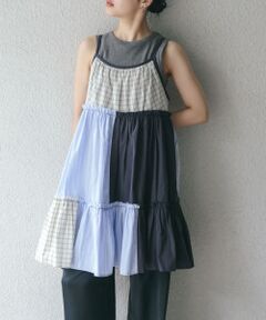 パッチワークミニキャミワンピース