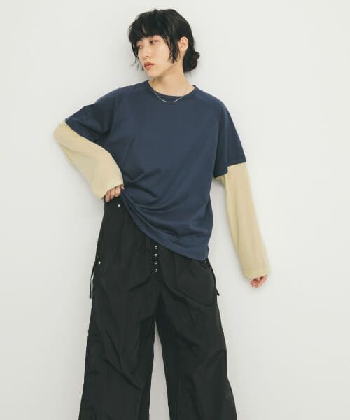 ＊＊KBF / ケービーエフ Tシャツ | シアースイッチングラグランTEE（NAVY）