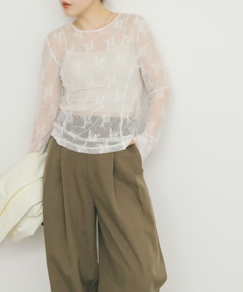 ＊＊KBF / ケービーエフ Tシャツ | シアーレースTEE（OFF）