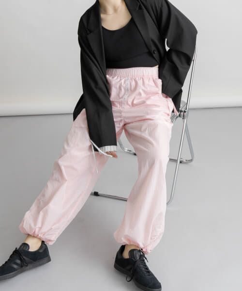 ＊＊KBF / ケービーエフ その他パンツ | ヘムドロストナイロンパンツ（PINK）