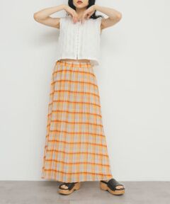 シアーチェックプリーツスカート