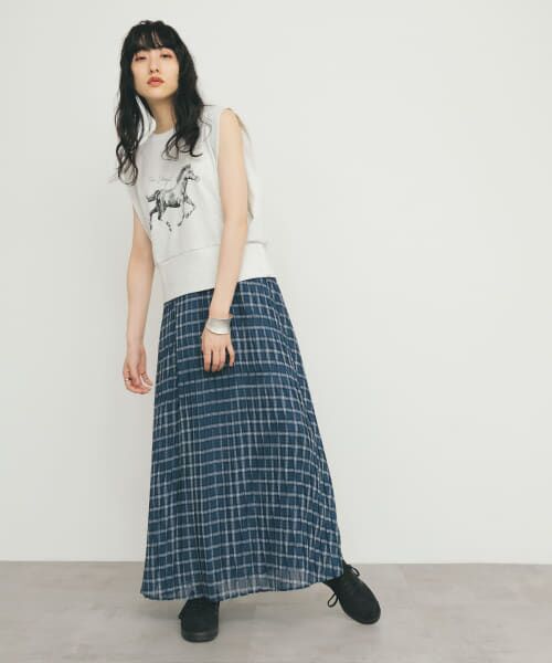 ちえページ セール】 シアーチェックプリーツスカート （スカート
