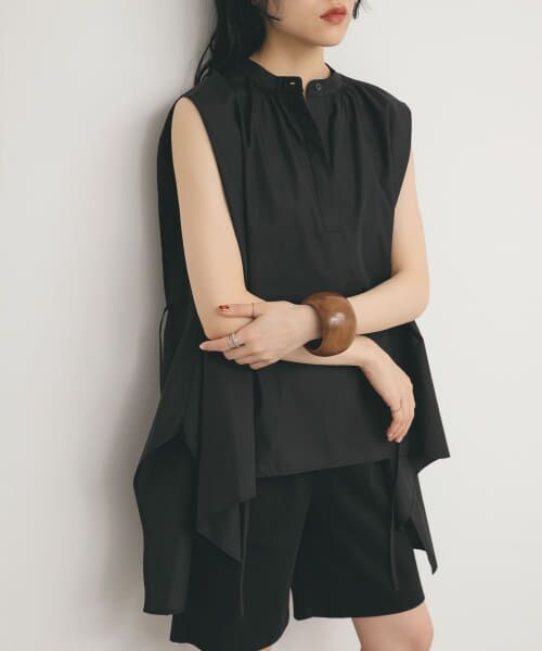 ＊＊KBF / ケービーエフ シャツ・ブラウス | BACKボリュームギャザーブラウス（BLACK）