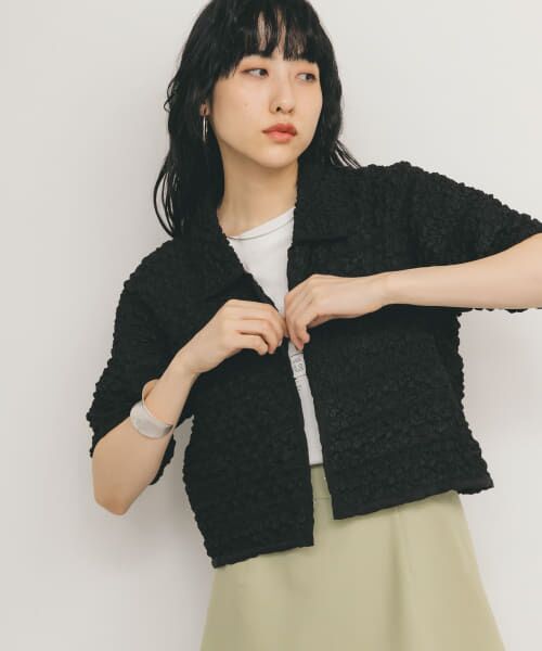 ＊＊KBF / ケービーエフ シャツ・ブラウス | ポップコーンクロップドシャツ（BLACK）