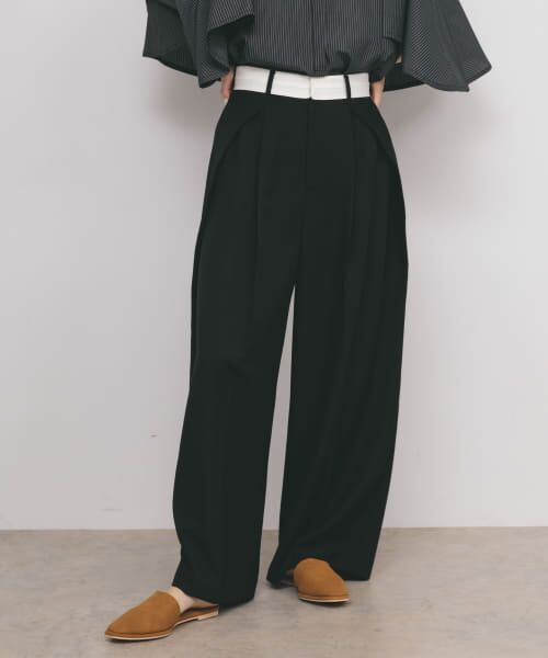 Taka STRONG ブラック スラックス 48 セール】 サイドタックスラックス （その他パンツ）｜＊＊KBF