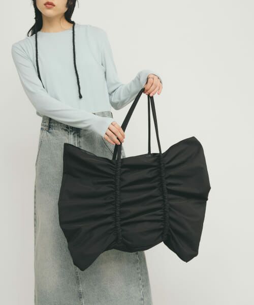 ＊＊KBF / ケービーエフ ショルダーバッグ | ビッグショルダーギャザーBAG（BLACK）