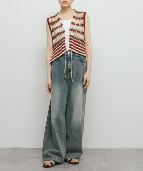 ＊＊KBF / ケービーエフ ニット・セーター | 2WAYボーダーベスト（BRD MIX）