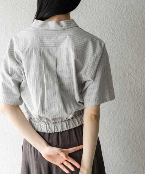 ＊＊KBF / ケービーエフ シャツ・ブラウス | コンパクトストライプシャツ（L.GRAY）