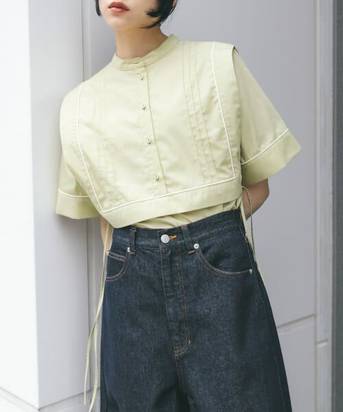 ＊＊KBF / ケービーエフ シャツ・ブラウス | パイピングレイヤードシャツ（STRAW）