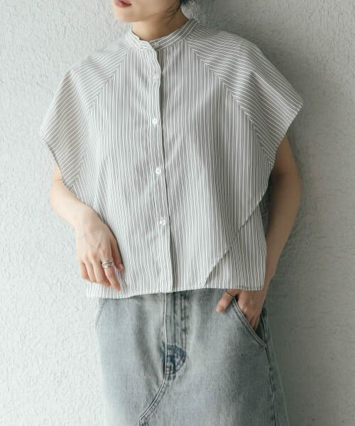 ＊＊KBF / ケービーエフ シャツ・ブラウス | BOXストライプシャツ（IVORY×BRN）