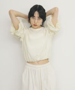 シャーリングスリーブブラウス