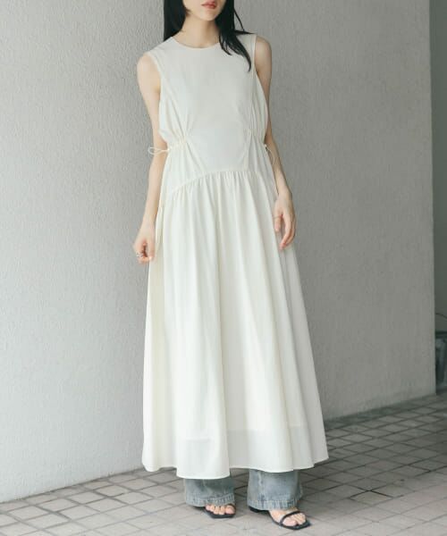 ＊＊KBF / ケービーエフ ワンピース | ノースリーブドロストワンピース（IVORY）