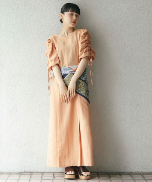 ごろ様サイズ2ワンピース セール】 『2サイズ展開』ドロストスリーブワンピース