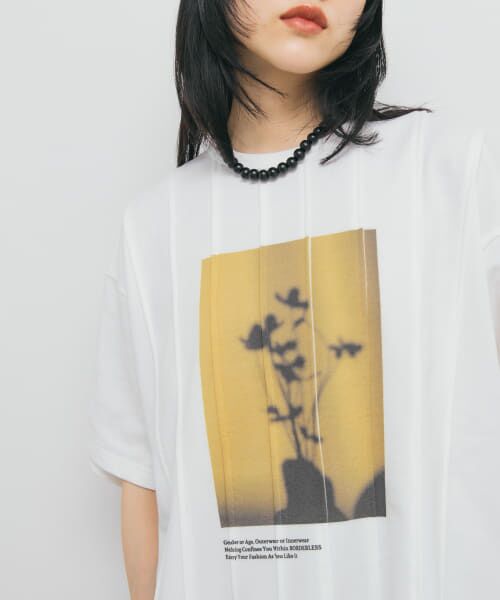 ＊＊KBF / ケービーエフ Tシャツ | ピンタックフォトプリントTEE（OFF）