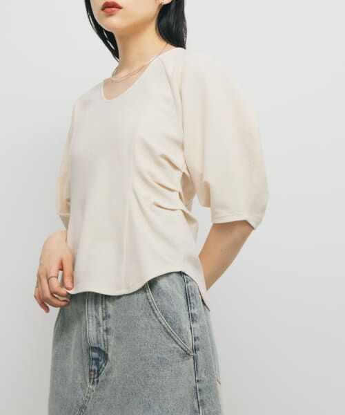 ＊＊KBF / ケービーエフ Tシャツ | Uネックブークレトップス（L.BEIGE）