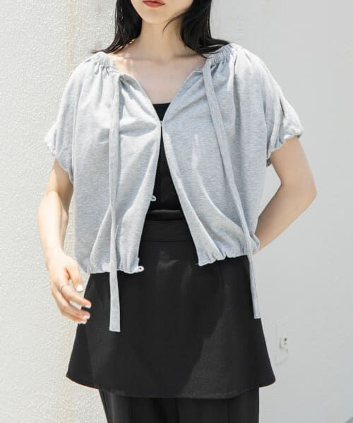 ＊＊KBF / ケービーエフ スウェット | リボンギャザースウェット（TOP GRAY）