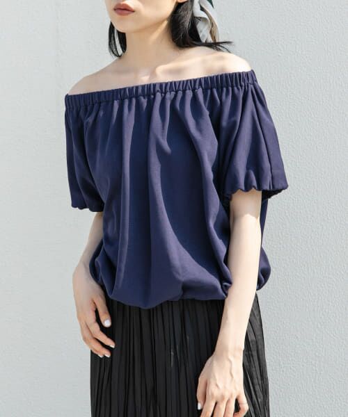 ＊＊KBF / ケービーエフ スウェット | リボンギャザースウェット（NAVY）