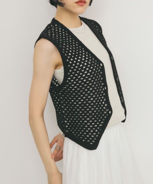 ＊＊KBF / ケービーエフ ベスト | ループヤーンメッシュベスト（BLACK）