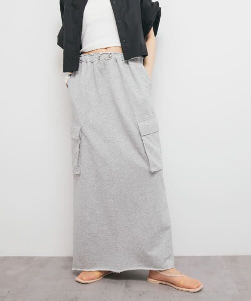 ＊＊KBF / ケービーエフ スカート | スウェットカーゴスカート（TOP GRAY）